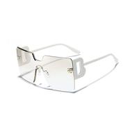 Nuovi occhiali da sole monopezzo di un pezzo, Grigio trasparente, Talla Única