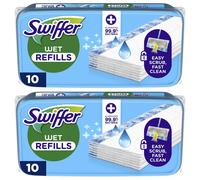NUOVI panni antibatterici Swiffer Wet Plus 2x10 pezzi microfibra pulizia pavi...