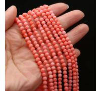 Nuovi Perline distanziatrici in corallo naturale a forma rotonda in quattro colori Perline sfuse per la creazione di gioielli Accessori per orecchini, bracciali, collane fai da te-Arancione-4mm