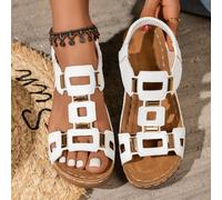 Nuovi sandali con zeppa spessa, eleganti ciabatte estive da donna alla moda bianche/nere per uso all'aperto e spiaggia CN36,CN37,CN38,CN39,CN40,CN41,CN42,CN43Lettere