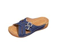 Nuovi Sandali Donna Estivi Offerta Bassi, Ciabatte Ortopediche Donna Estive Pantofole con Zeppa Scarpe Eleganti Comodi Sandalo con Cinghia Regolabile Taglia Sandaletti Antiscivolo Suole per Camminare