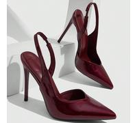 Nuovi Tacchi Alti Sottili e Appuntiti Bordeaux Scarpe con Cinturino Posteriore da Donna Eleganti e Sexy Temperamento Semplice Adatte per Banchetti EUR35,EUR36,EUR37,EUR38,EUR39,EUR40,EUR41,EUR42Colore
