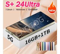 Nuovi telefoni cellulari S + 24 Ultra Original 7.3HD 5G Dual Sim Smartphone 2025 Android 14 Versione globale Cellulare 7800mAh Cellulari Titanium 12GB 256GB