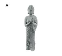 Nuovissima statua ornamenti Buddha effetto legno 3,5x5,5x18 cm giardino alla der