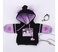 Nuovo 1/6, 1/4,1/3 Vestiti per Le Bambole BJD Cute Cat Maglione Felpa con Cappuccio Giacca per Big 1/6, Yosd, 30 cm/45 cm/60 cm Bambole Abbigliamento BJD SD Bambola Accessori (Black-Purple,1/6)