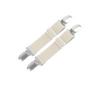 Nuovo 1 paio regolabile lunghezza scarpe elastiche tacco cinture Antiscivolo legami con clip chiusura cravatta allargare cordoni anti-scioglio (Beige)