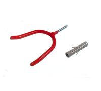 Nuovo 10 X Plastica Rossa Rivestito Utilità Muro Gancio Strumento - Onestopdiy -