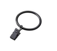 Nuovo 10 X Tendine Asta Anelli Nero Con Pinza Clip Diametro Interno 40mm - Onest