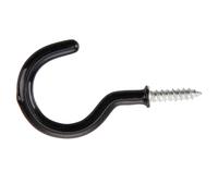 Nuovo 12 x Tazza Gancio da Avvitare Spallati Plastica Nera Rivestito 22mm 2.2cm