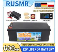 Nuovo 12V 600Ah 350Ah 300Ah 200Ah 100AH LiFePO4 Batteria incorporata BMS al litio ferro fosfato Celle 10000 cicli per carrello da golf solare
