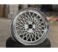 Nuovo 17x7J BORBET B Germania (4 ruote) ARGENTO 4x100 BMW E30 E21 offset 25