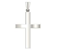 Nuovo 1in Uomo 14k Oro Bianco Cristiano Religioso Croce Lucido Ciondolo