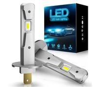 Nuovo 2 pezzi H1 lampade a LED 1:1 mini formato 6500K 3000K senza ventola wireless adatto for fari a LED for auto CSP 12000LM super luminoso Plug And Play(6500K)
