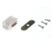 Nuovo 2 X Magnetico Credenza Gancio Mini Bianco+Custode Piatto+Fissaggio Viti -