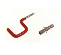 Nuovo 2 X Plastica Rossa Rivestito da Avvitare Quadrato Utilità Ganci Con Spina