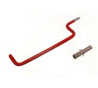 Nuovo 2 X Plastica Rossa Rivestito da Avvitare Universale Utilità Scala Ganci +
