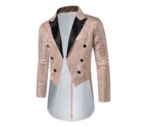 Nuovo 2025 Steampunk Frack da uomo con paillettes - Giacca gotica da uomo midi verde medievale cappotto alla moda vittoriana cortile da passeggio elegante tuxedo giacca glitter pirata abbigliamento
