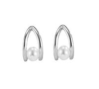 Nuovo 2026 925 Sterling Silver Ear Needle Metal Hoop Pearl Pendant Orecchini Oro Per Le Donne Shell Vacanza Stile Gioielli di Modo Accessori Regalo Creativo