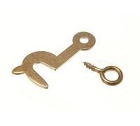 Nuovo 24 X Gancio Laterale 25mm Destra Acciaio Placcato Ottone con Occhiello -