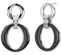 NUOVO 2Jewels Orecchini Donna Acciaio Smalto Nero Pendenti Design Elegante