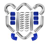 Nuovo 3" 76mm Aluminum Universal Intercooler Turbo Tubo Piping Kits Hose Pipe