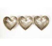 Nuovo 3 Forma Cuore Tonalità Argento Allume Ciotola Vassoio, Caramelle Piatto,