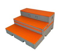 Nuovo 3 livelli Flip pieghevole mobile PE plastica Riser for coro portatile gradini la scuola di musica aula performance corale fotografia gruppo(Orange)