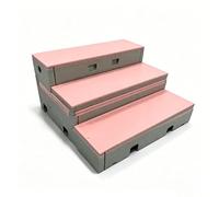 Nuovo 3 livelli Flip pieghevole mobile PE plastica Riser for coro portatile gradini la scuola di musica aula performance corale fotografia gruppo(Pink)