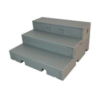 Nuovo 3 livelli Flip pieghevole mobile PE plastica Riser for coro portatile gradini la scuola di musica aula performance corale fotografia gruppo(Gray)