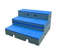 Nuovo 3 livelli Flip pieghevole mobile PE plastica Riser for coro portatile gradini la scuola di musica aula performance corale fotografia gruppo(Blue)