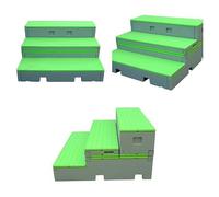 Nuovo 3 livelli Flip pieghevole mobile PE plastica Riser for coro portatile gradini la scuola di musica aula performance corale fotografia gruppo(Green)