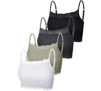 Nuovo 4 pezzi da donna in pizzo canotta elasticizzata mezza canotta in pizzo traspirante