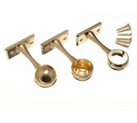 Nuovo 4 X Guida Asta Armadio Set 2 X Estremità Supporti 1 X Centrale 19mm Eb -