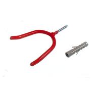 Nuovo 4 X Plastica Rossa Rivestito Utilità Muro Gancio Strumento - Onestopdiy -