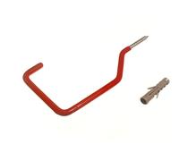 Nuovo 40 X Plastica Rossa Rivestito Muro Utilità Gancio Universale - Onestopdiy