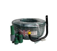 Nuovo 45 Metri Verde Braded Tubo+Hozelock Compatibile Connettori + Muro Gancio