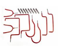 Nuovo 48 X Plastica Rossa Rivestito 8 Pezzi Vite Nella Parete Gancio Set -