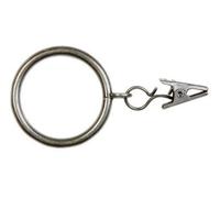 Nuovo 50 X Tendine Asta Anelli Cromo Opaco Con Pinza Clip Interno Diametro 30mm