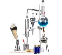 Nuovo 500ml Lab Essential Oil Distillation Apparatus Water Distiller Purifier Glass Ware Kit W/Condensatore Tubo Pallone