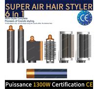 Nuovo 6 in 1 Styler Asciugacapelli Arricciatura automatica Avvolgente Asciugacapelli Aria calda/fredda 1300W Piastra per capelli Curling Barilotto Spazzola Salone Asciugacapelli