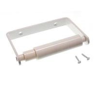 Nuovo 8 x Bianchi Metallo Toilette Rotolo Supporti con Rullo a Molla Nero + Viti