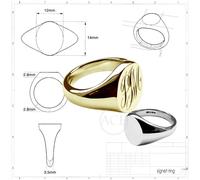 Nuovo 9ct Oro Giallo Monogramma Sigillo Anelli Ovale Massiccio 375 UK Marchiato