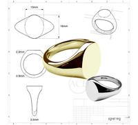 Nuovo 9ct Solido Oro Giallo Pesante Sigillo Ovale Anelli 375 UK Completamente