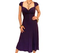 Nuovo Abito A Maniche Corte Con Scollatura A Cuore Fino Al Ginocchio