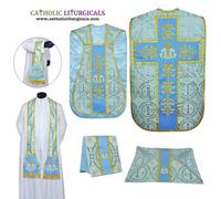 Nuovo abito casual blu metallizzato BLU romano set da 5 pezzi, AM AVE Maria