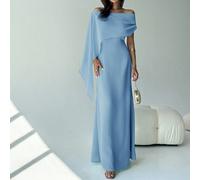 Nuovo abito da festa verde con scollo a barca senza spalline, aderente e fluido, con design elegante, adatto per compleanni, cocktail festa e occasioni versatili, con orlo a coda di sirena lungo L,M,S