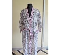 Nuovo abito lungo kimono 52 pollici stampa floreale speciale Udaipuri Rajstha...