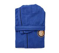 NUOVO ACCAPPATOIO CON CAPPUCCIO UFFICIALE FC INTER TG 4 6 8 10 12 14 NERO AZZURRO 100% MICRO SPUGNA PURO COTONE BIMBO BAMBINO (8/10 ANNI)