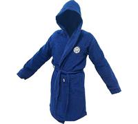 NUOVO ACCAPPATOIO CON CAPPUCCIO UFFICIALE FC INTER TG S M L XL XXL NERO AZZURRO 100% MICRO SPUGNA PURO COTONE UOMO (S - 42 / 44)
