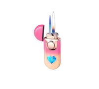 Nuovo Accendino butano con Contenitore Trasparente a Forma di Cuore, Accendino butano a Doppia Fiamma, Accendino Torcia Jet/Accendino Fiamma Morbida, Accendino Jet Flame commutabile Regalo carburant